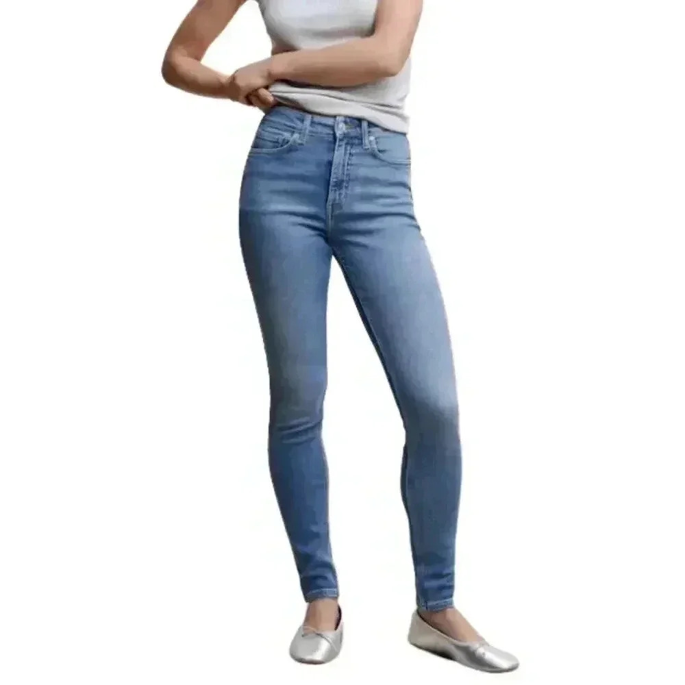Mango High‎ Rise Skinny Blue Jeans NWT Plus 14
